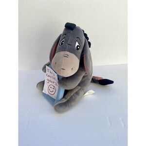 Disney Eeyore Plush 10" With Photo Picture Frame 3.5x3" Gray Detachable Tail